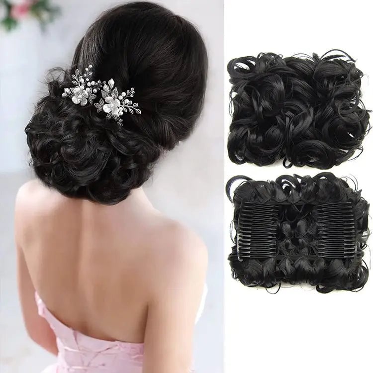 CurlNest – Messy Bun for Everyday Chic Looks – Natural Black
