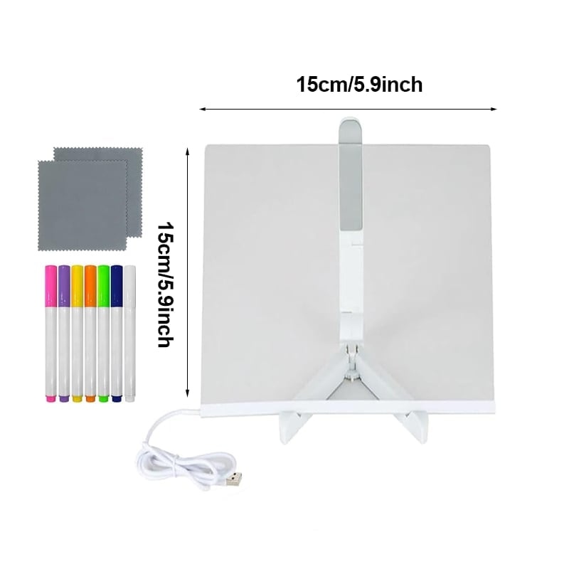 LumeNote – Multi-Color Glowing Memo – 5.9*5.9in + 7 colored pens