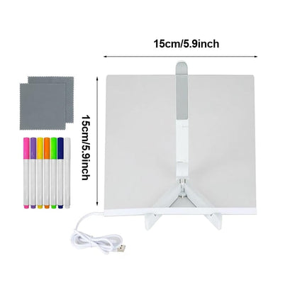 LumeNote – Multi-Color Glowing Memo – 5.9*5.9in + 7 colored pens
