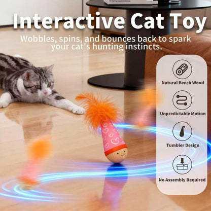 PawWobble – Wooden Wobble Cat Toy – image 2