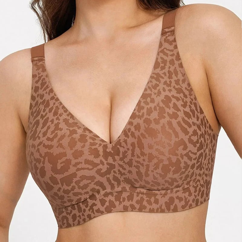 BoldContour - Wire-Free Leopard Bra – Brown / S