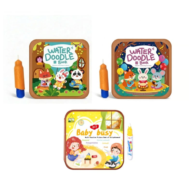 DoodleSplash – Water Magic Coloring Book – 1 Set (One of Each Style)