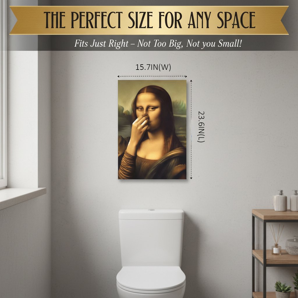 Renaissance Lady Holding Nose Bathroom Canvas Art – image 4