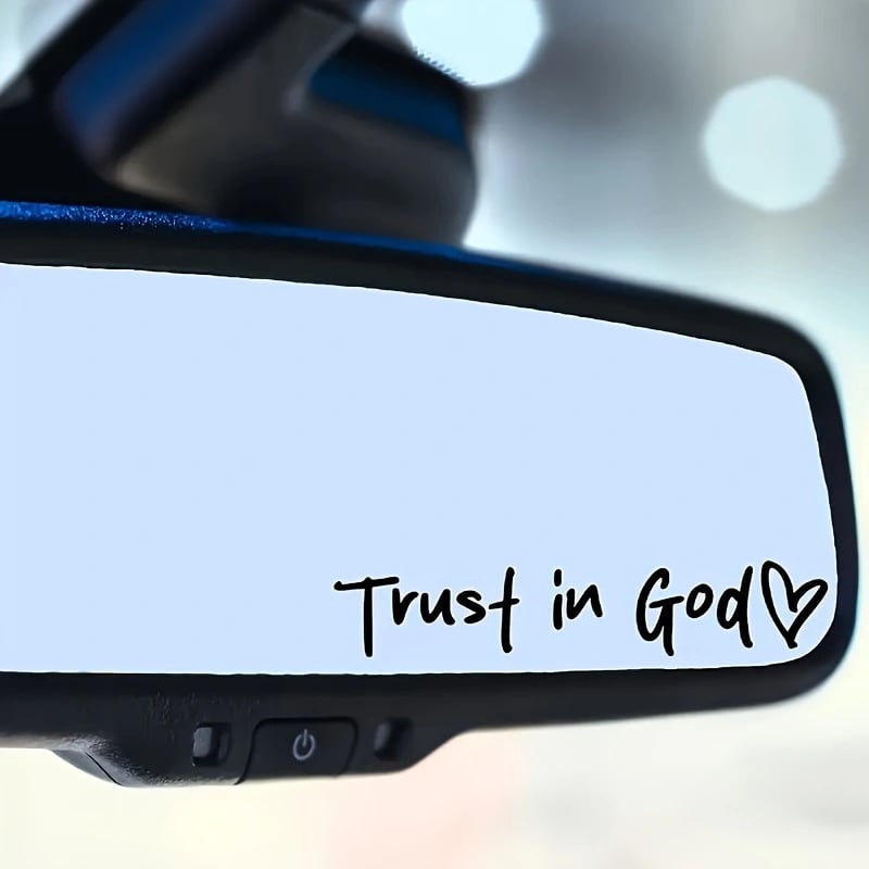 DivineRide – God Car Rearview Mirror Sticker – Black（2pcs）