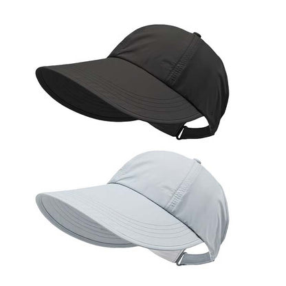 ShadeCore – Elegant UV Protection Sun Hat – Black + Sky Blue