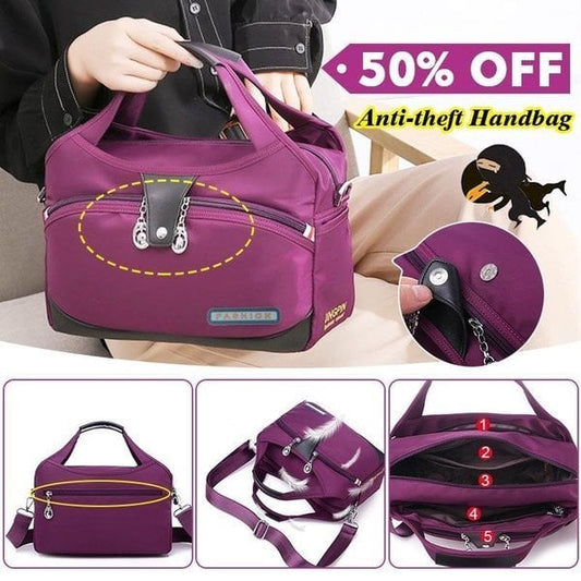 TrendLock – Stylish Anti-theft Tote Bag – Dark Purple / Without Coin purse