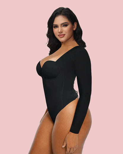 CurveLuxe – Back Lace-Up Seamless Thong Bodysuit – image 2