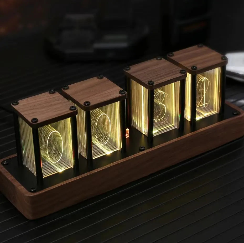 Nixora Light – RGB Time Display Clock – Four-grid finished product