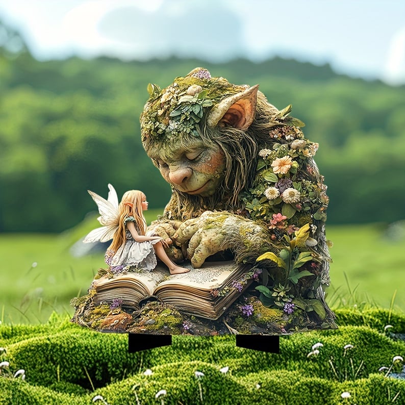MysticBloom - Elegant Enchanted Garden Stakes – Fairy And Old Elf
