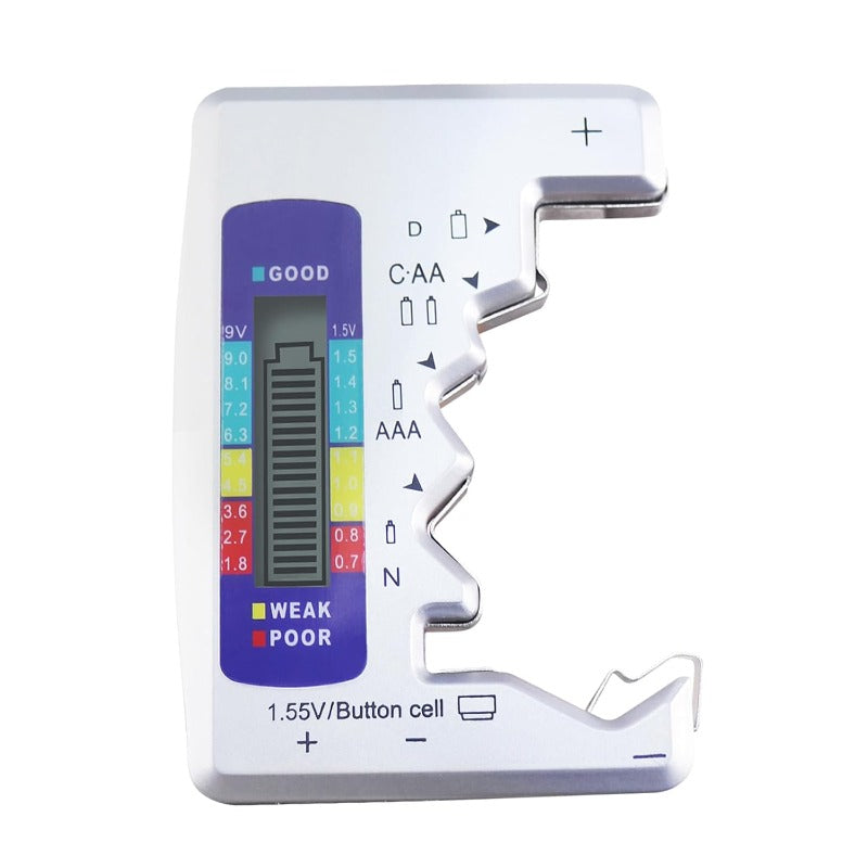PowerCheck - Universal LCD Battery Tester – Know Your Battery Instantly – White