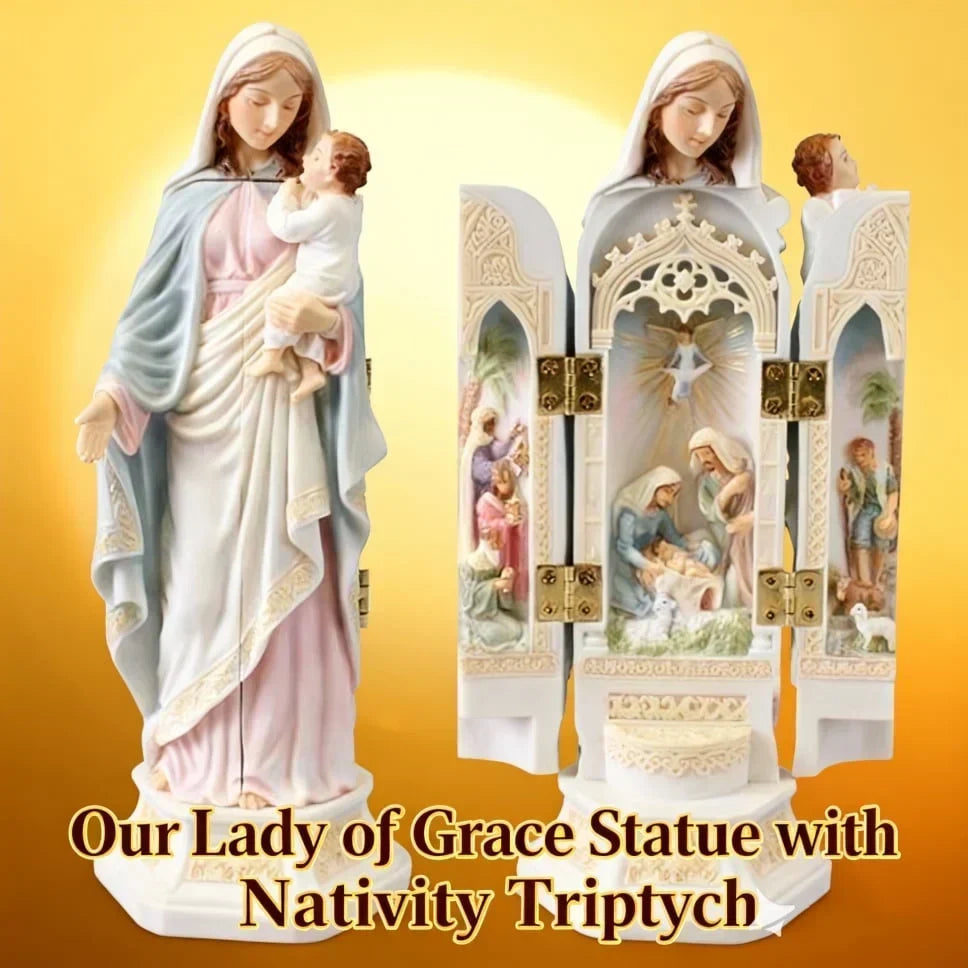Celestial Birth - Renaissance Nativity Triptych – image 4