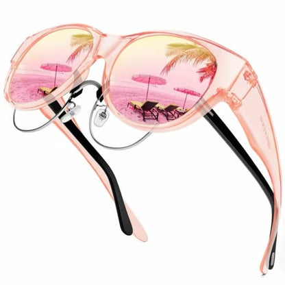 VisionGuard - UV400 Over-Glasses Polarized Sunglasses – Pink