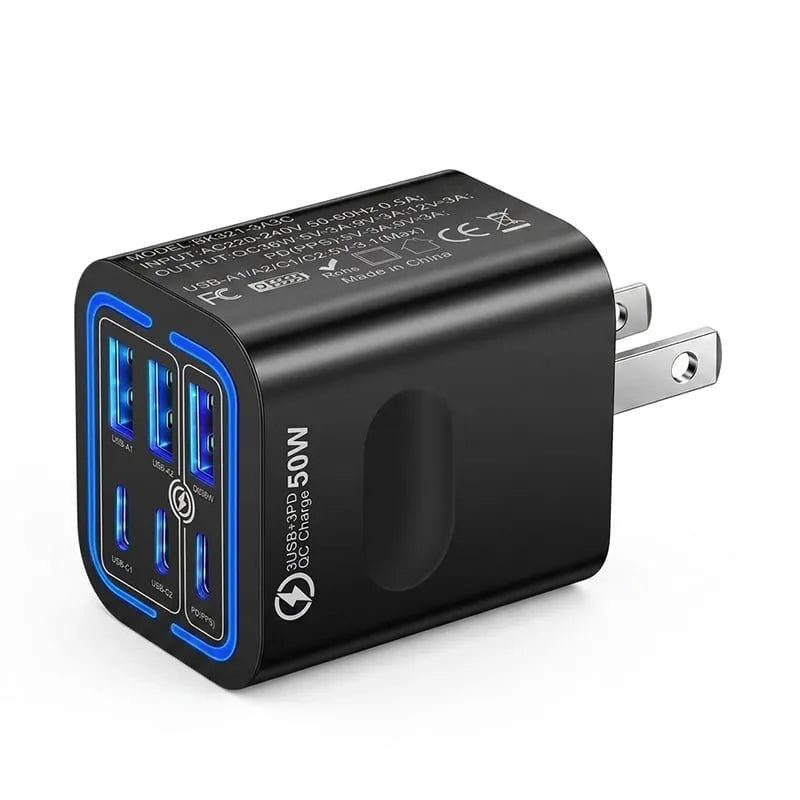 QuickPulse – Multi Port Fast Charger – US Plug, Black