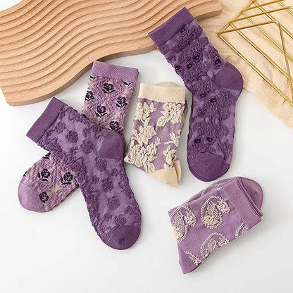 LumeFlora – Soft Cotton Embroidered Flower Socks – image 28