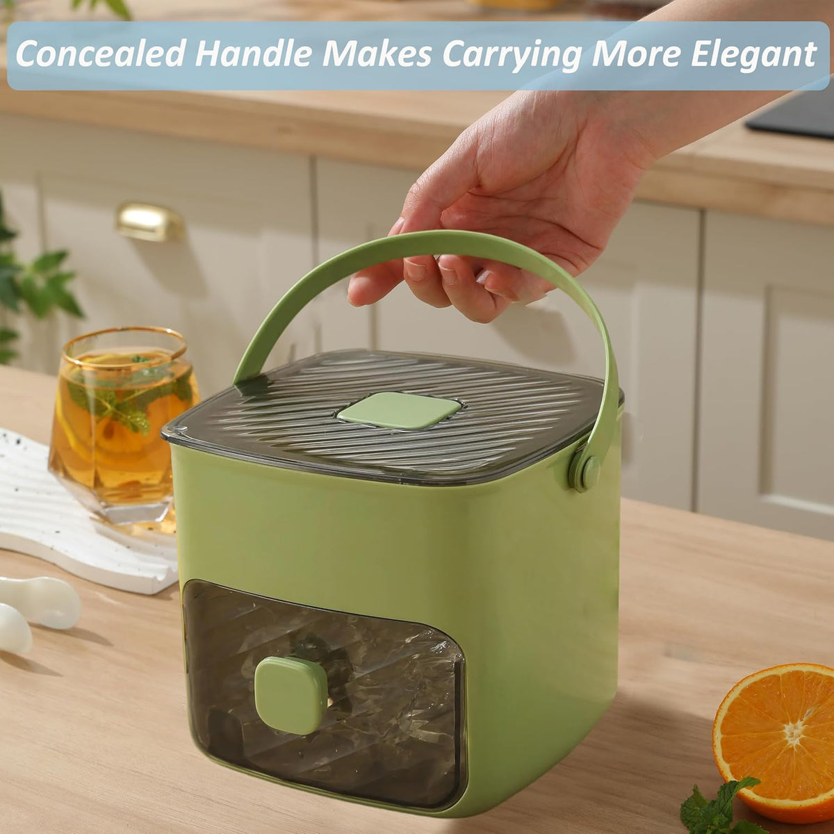 Portable Ice Maker with Lid and Storage Box (48 Cubes) – image 10