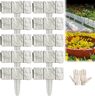 Imitation Stone Garden Fence - DIY Garden Edging Border – White / 10pcs