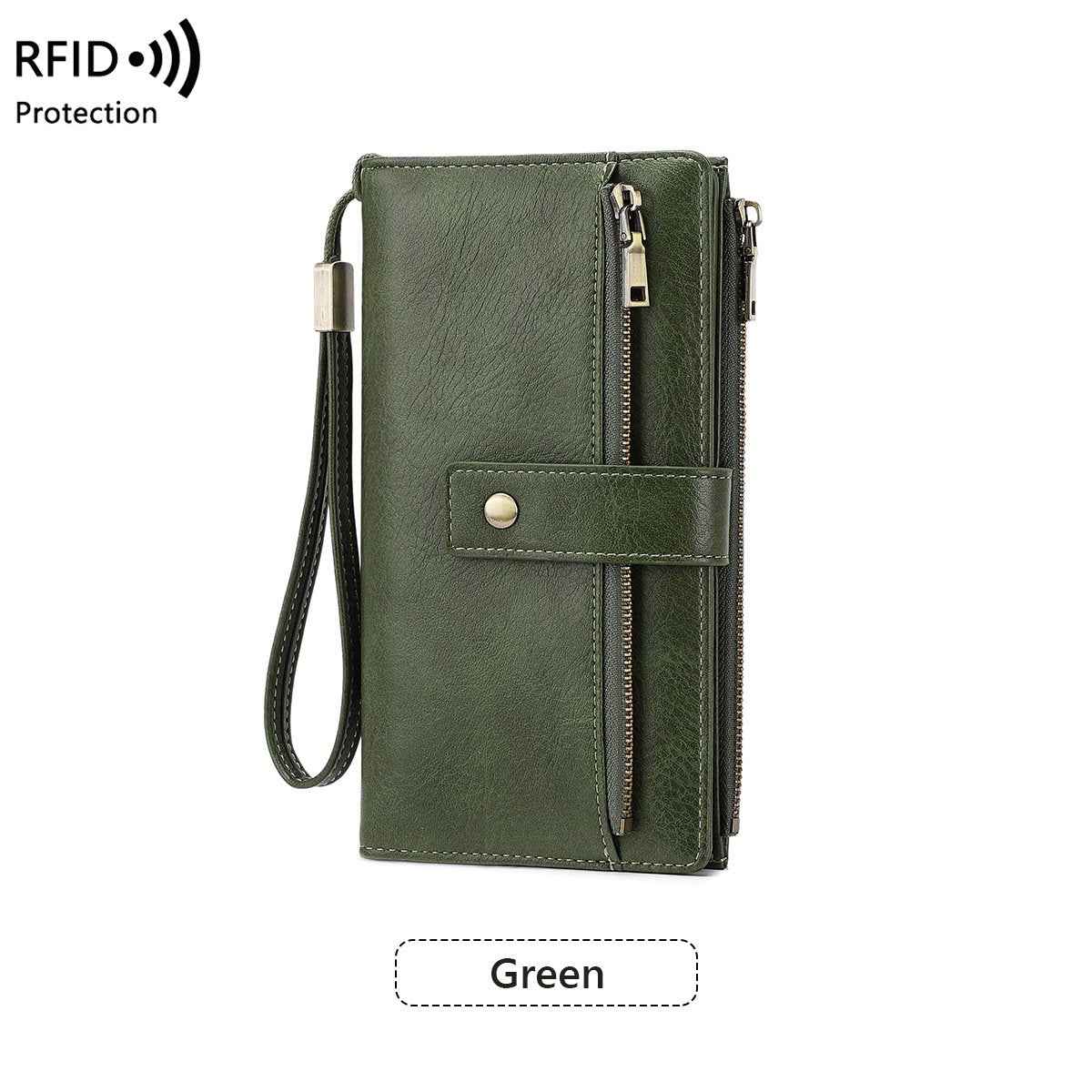 LumeFold – Multi-Compartment Compact Wallet – Green