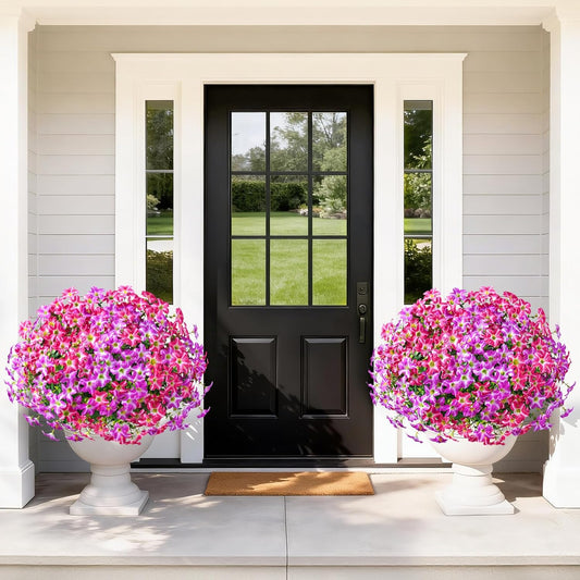EverBloom – UV Resistant Artificial Petunias Flowers – Mixed Pink / 1 Set ( fills the pot shown )