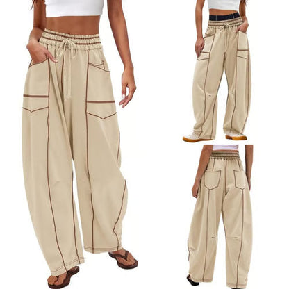 StreetLoom – Women’s Baggy Barrel Pants – Khaki / XS