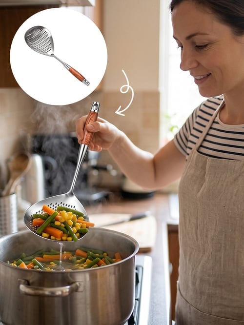 ChefWood – Wooden Handle Stainless Steel Skimmer – image 10