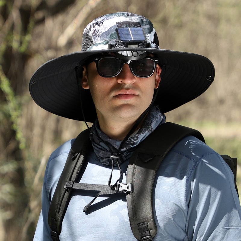 ChillCap Pro – Solar Fan Hat – Camouflage / Single fan / Unisex Adjustable 22"-25"