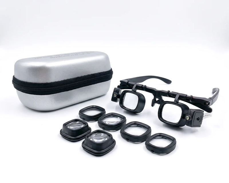 VisionPro – Hands Free LED Magnifier Glasses Kit – 4-Lens System (2X+6X+10X+24X)