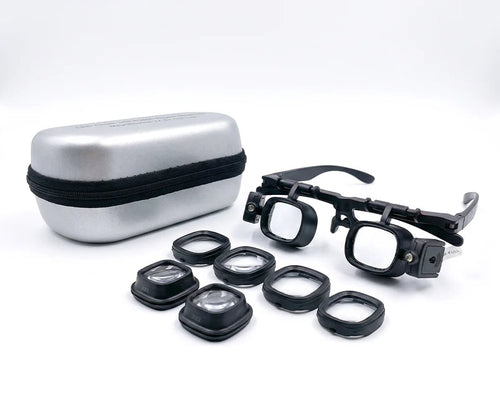VisionPro – Hands Free LED Magnifier Glasses Kit – 4-Lens System (2X+6X+10X+24X)
