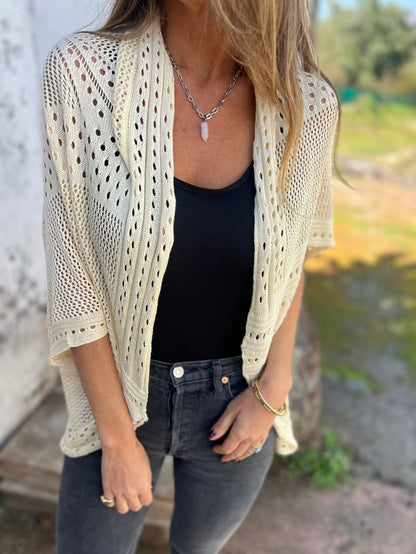 CloudWeave – Hollow Half Sleeve Cardigan – image 11