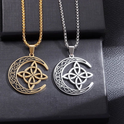 MoonKnot – Celtic Crescent Steel Pendant Necklace – image 6