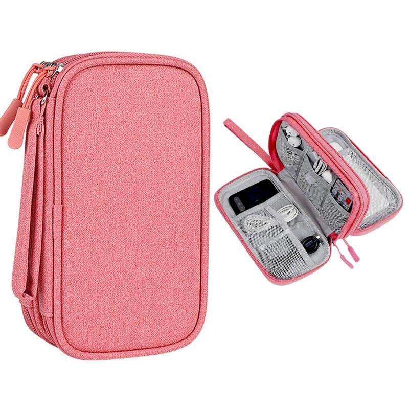 TechVault - Travel Cable Organizer Pouch – Pink
