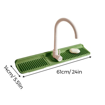 AquaGuard – Protective Kitchen Sink Faucet Mat – Green - Upgraded version (extended)