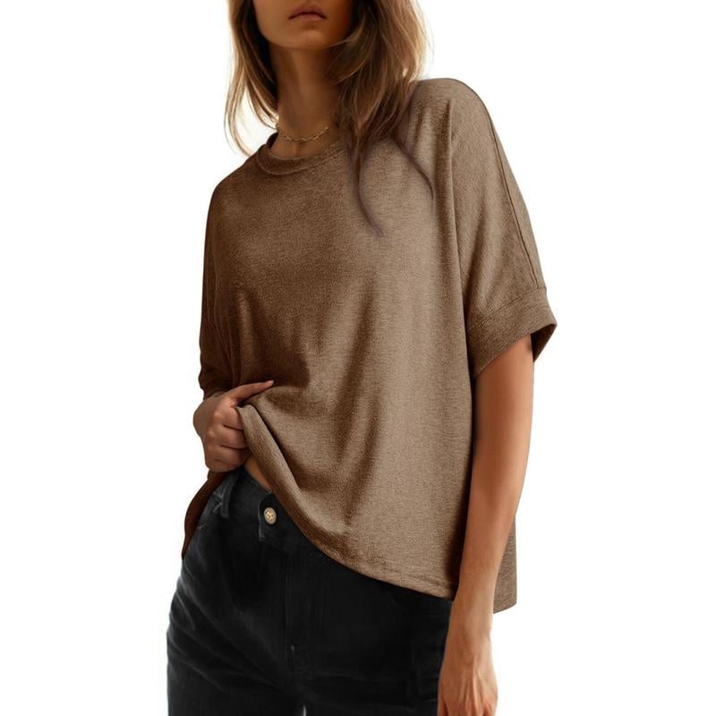 CloudEase – Loose Fit Comfortable Women’s T-Shirt – Dark Brown / S