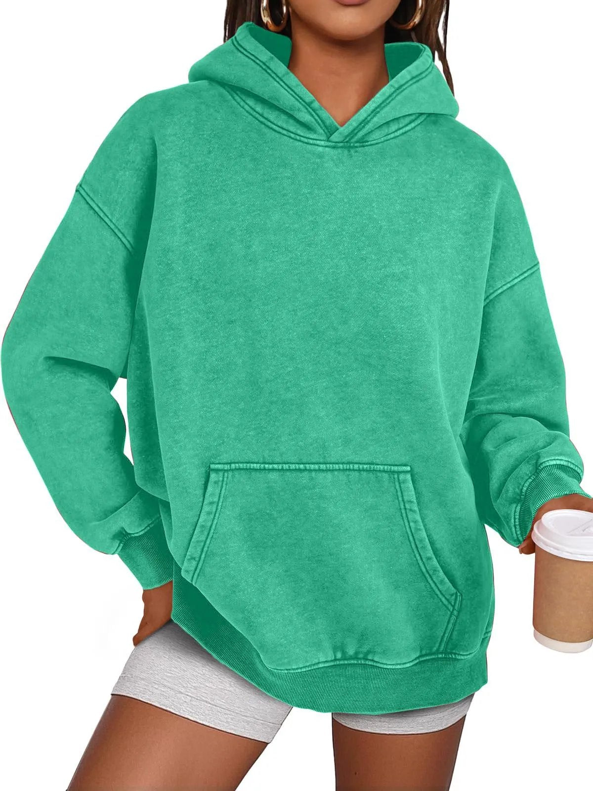 RetroVibe – Acid Wash Pullover – Green / S