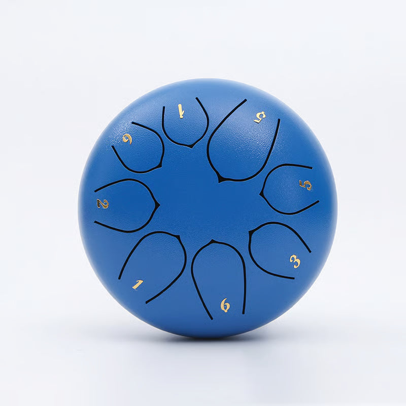 NatureBeat – Outdoor Steel Rain Drum with Finger Picks – Blue (6'')