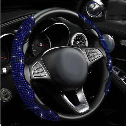 LuxiDrive – Crystal Studded Steering Wheel Cover – Blue / 2pcs