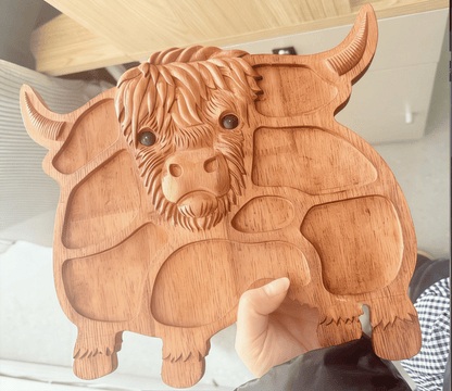 RusticGraze – Highland Cow Wooden Charcuterie Board – A