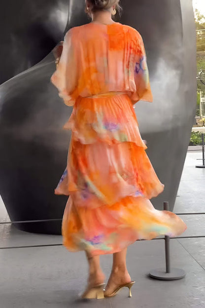 AuraFlow – Watercolor Chiffon Maxi Dress – image 4