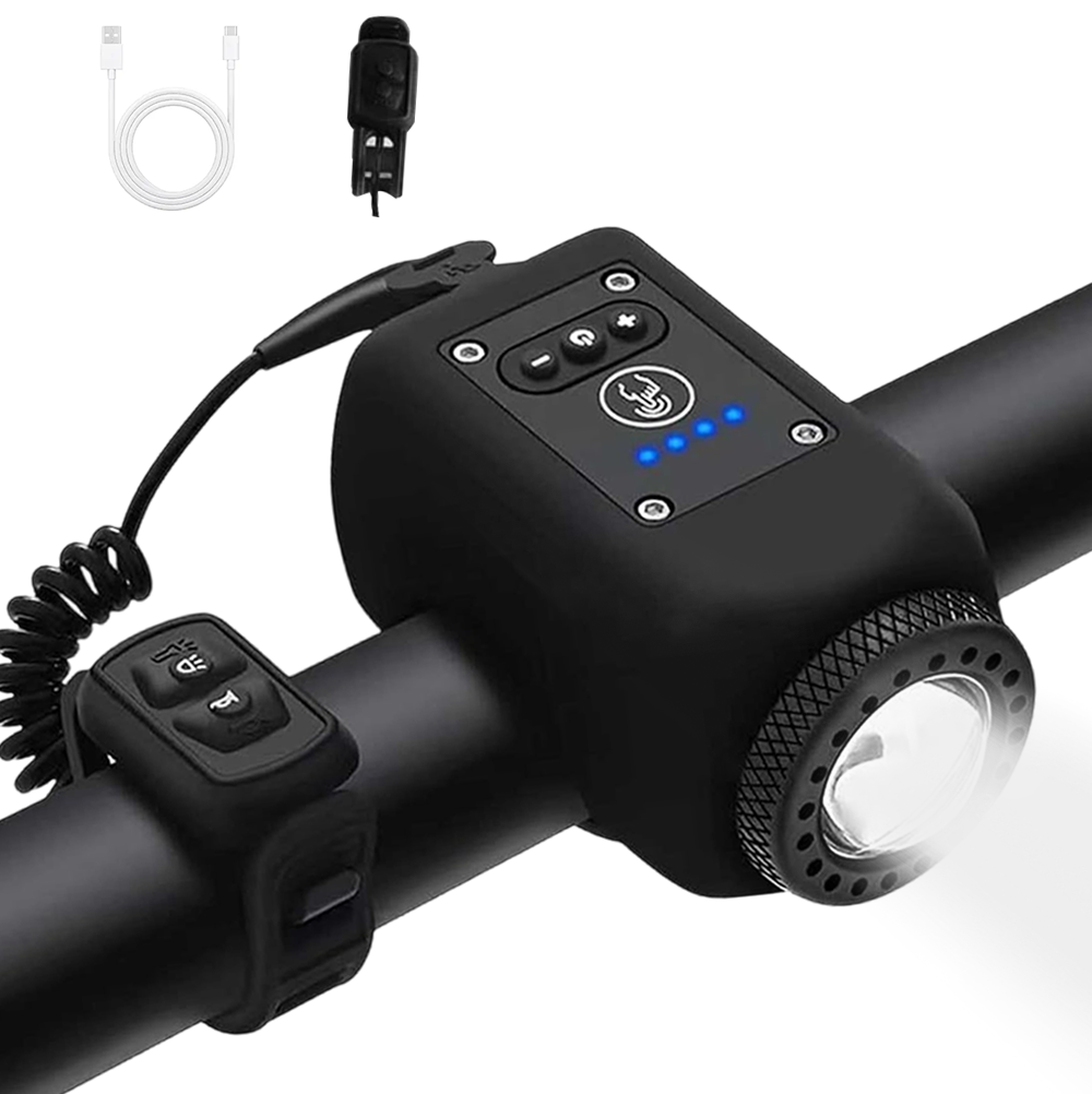 RideSafe – Electronic Bike Horn with Powerful Floodlight – Black