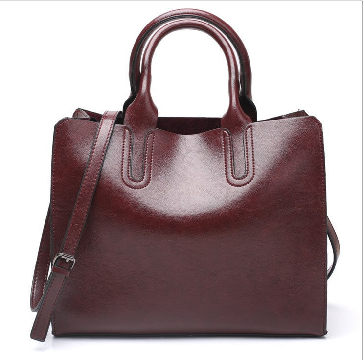 MonoMuse – Minimal Style 3-Piece Set – Red-brown handbag（One size） / S