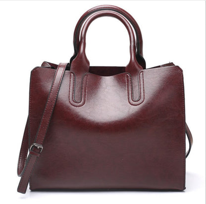 MonoMuse – Minimal Style 3-Piece Set – Red-brown handbag（One size） / S