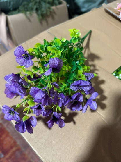 EverBloom – High Grade Material Artificial Flowers – Purple / Fill 1 POT ( 6 pieces)