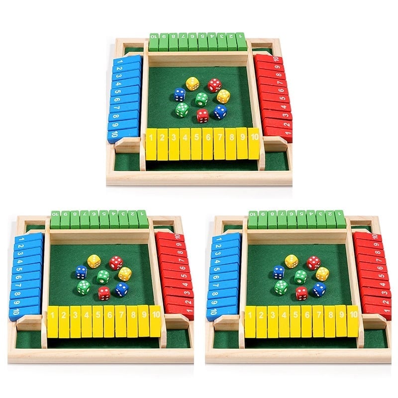 NumberLogic – Shut the Box Wooden Game – 3 SETS