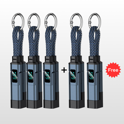 VoltFlex – Digital Display Fast Charge Cable – Blue / 5 Pieces ⌛ Buy 3，Get 2 Free / 4-in-1 Charging Cable with Digital Display
