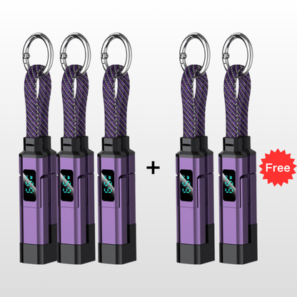 VoltFlex – Digital Display Fast Charge Cable – Purple / 5 Pieces ⌛ Buy 3，Get 2 Free / 4-in-1 Charging Cable with Digital Display