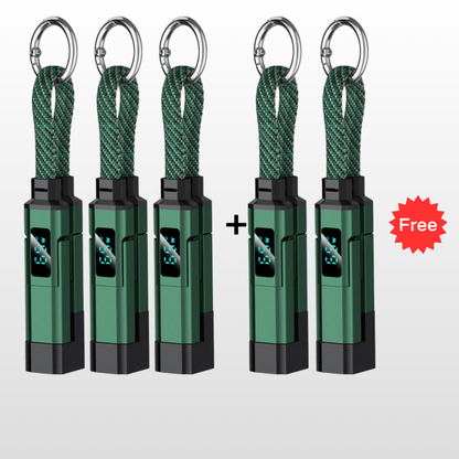 VoltFlex – Digital Display Fast Charge Cable – Green / 5 Pieces ⌛ Buy 3，Get 2 Free / 4-in-1 Charging Cable with Digital Display