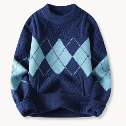 Ellis GeoKnit Sweater – Blue / S