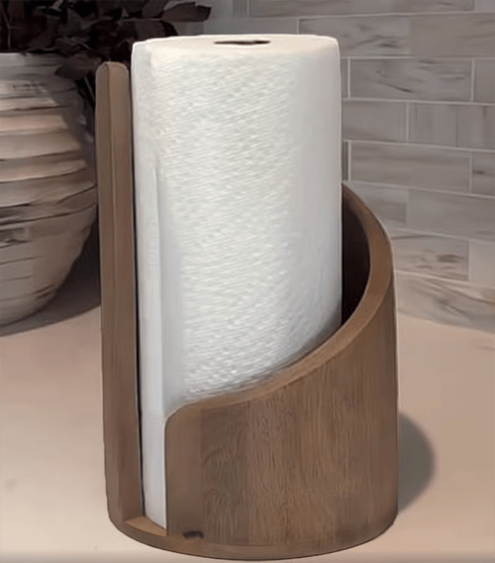 PeakHold – Mountain Paper Towel Holder Countertop – Natural wood texture
