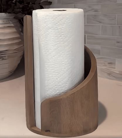 PeakHold – Mountain Paper Towel Holder Countertop – Natural wood texture