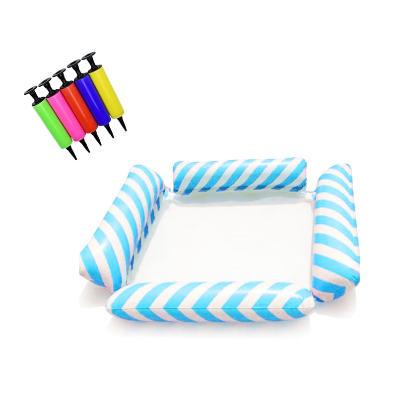 SunFloat Elite – Water Relax Hammock – diagonal stripes - light blue