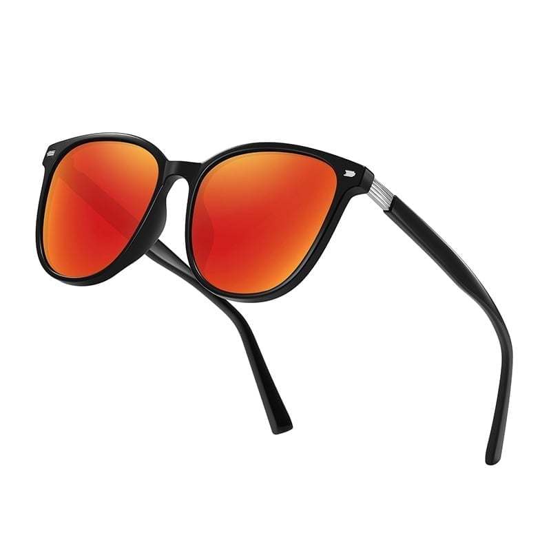 PolarEdge – Big Style Polarized Sunglasses – Black frame / Red lenses
